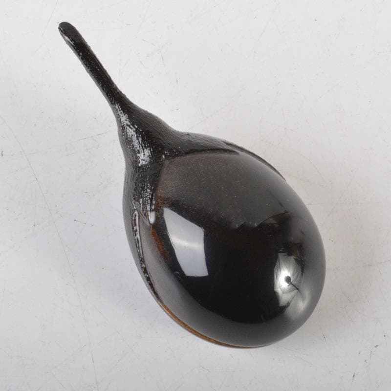 茶道具　輪島塗　江尻玄舟作　茄子香合　共箱　V　6469