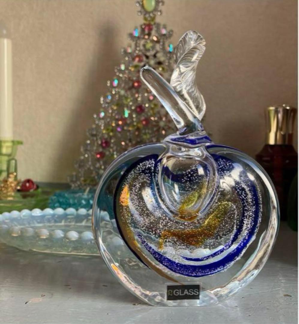 チェコ　CZ GLASS工房　作家もの　りんご