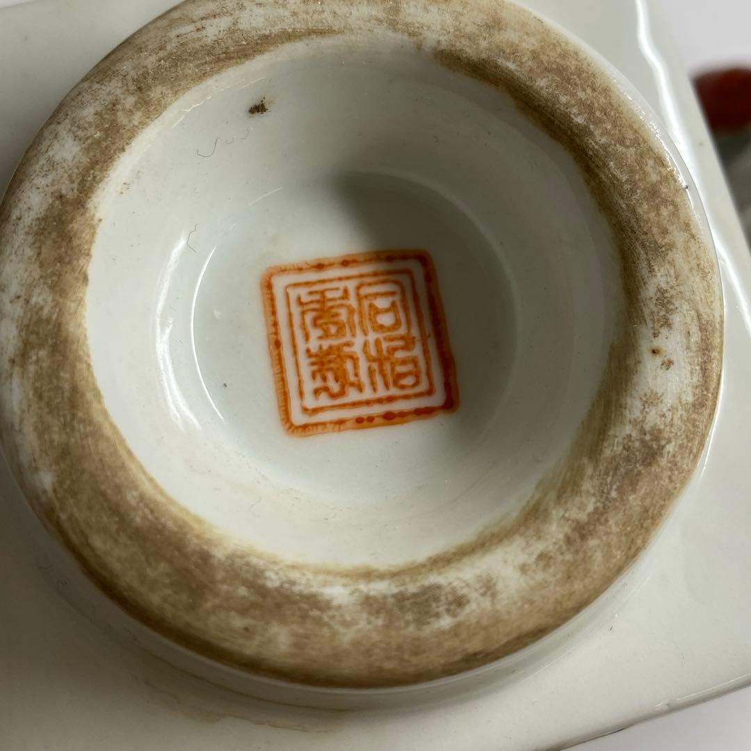 中国美術　同治年製　粉彩花入一対　高さ13㎝　東Y7-0331③タルサ