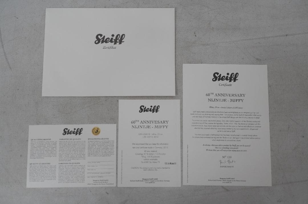 【M2512-28】シュタイフ Steiff ミッフィー 60周年 2015