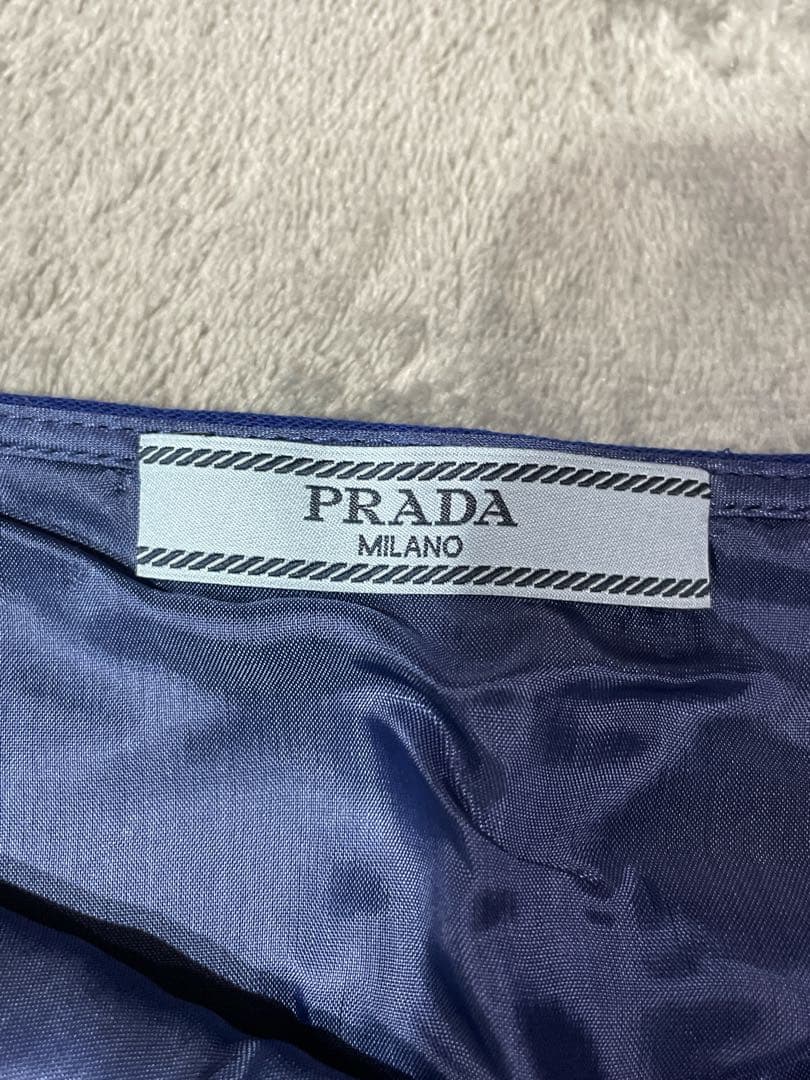 PRADA プラダ スカート 大粒ビジュー装飾 38 ブルー系