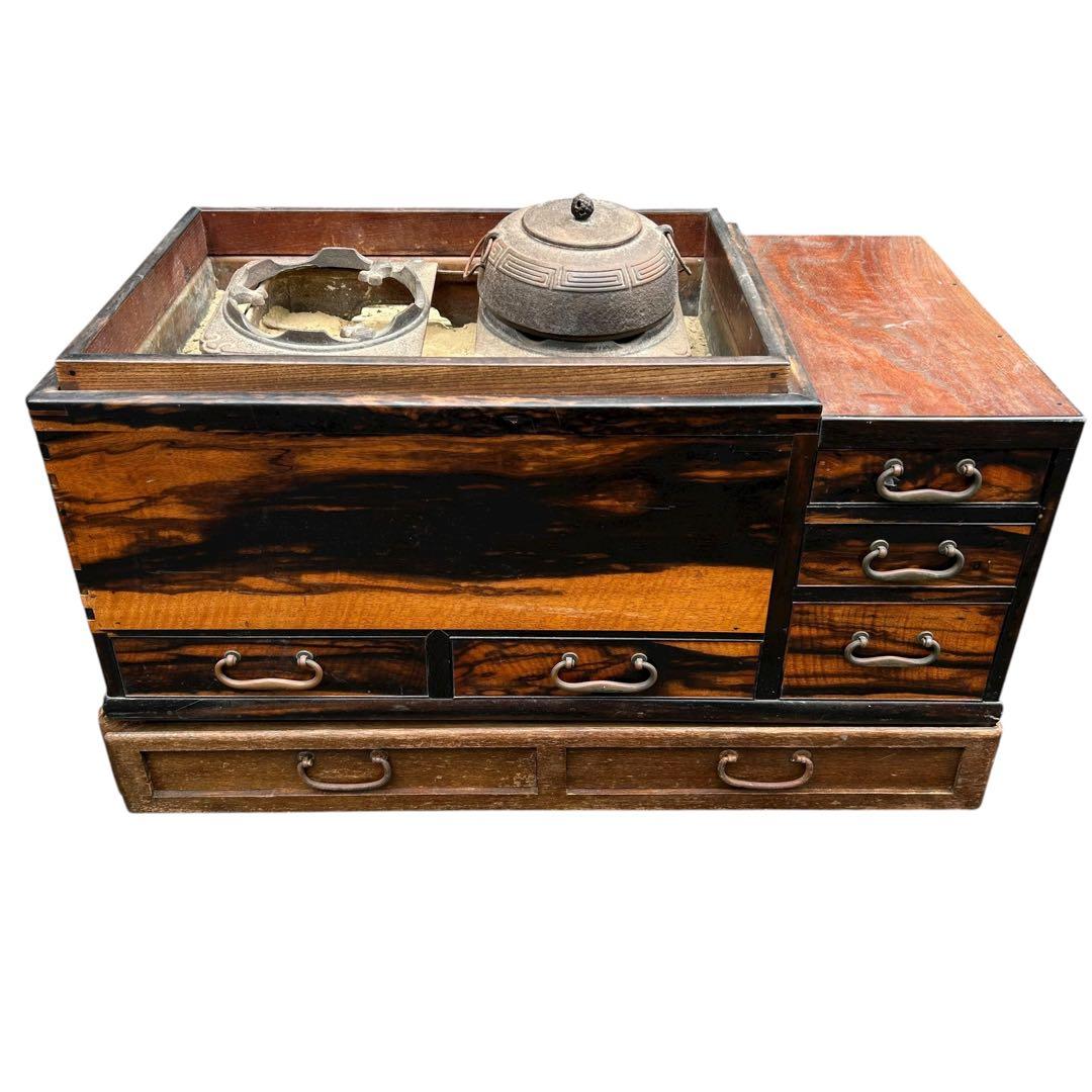 関東火鉢 長火鉢 囲炉裏 古民具 茶道具 レトロ 古民家 木製 和家具