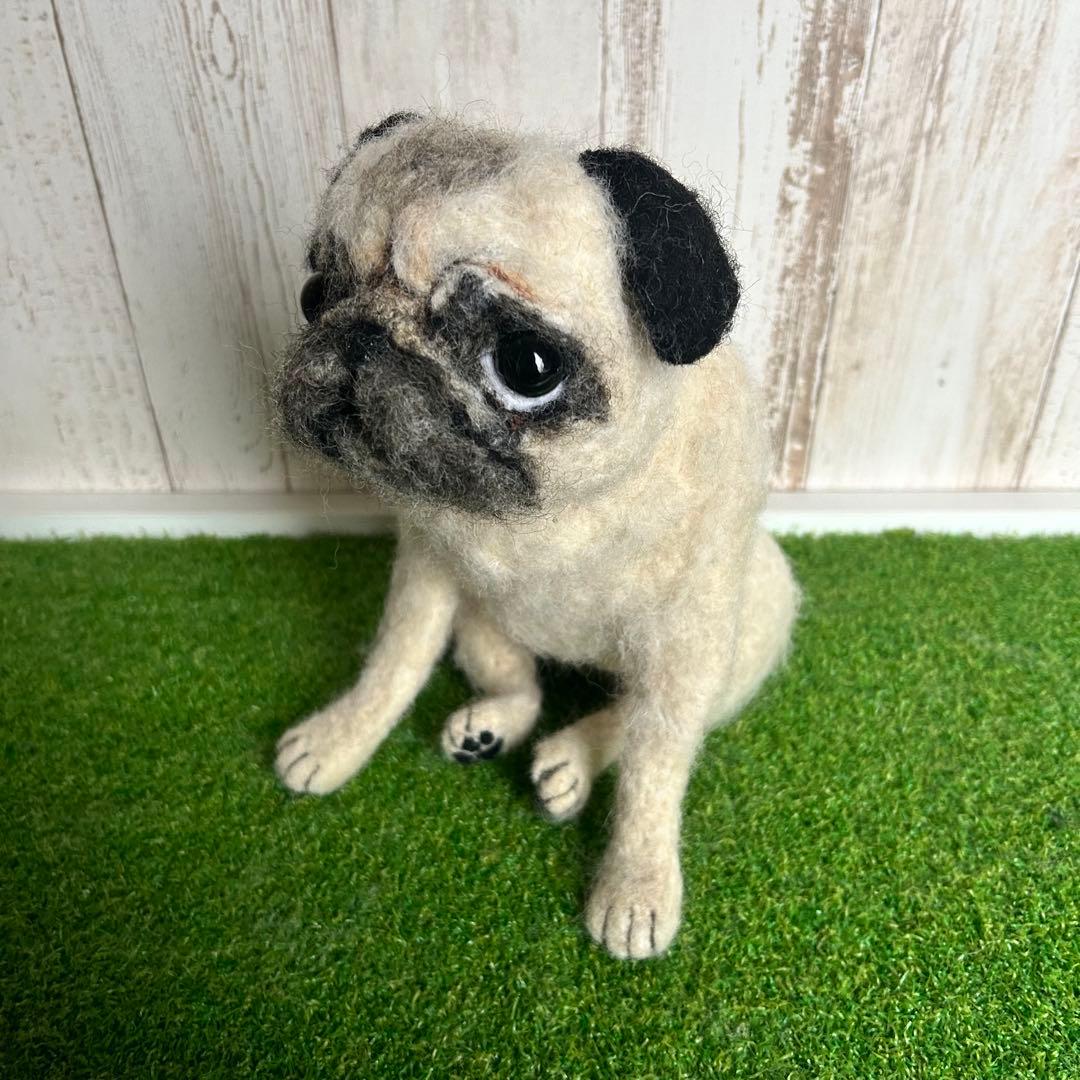 ★⭐︎えむえむ⭐︎★羊毛フェルト【パグ】犬　メモリアル　オーダー　マック