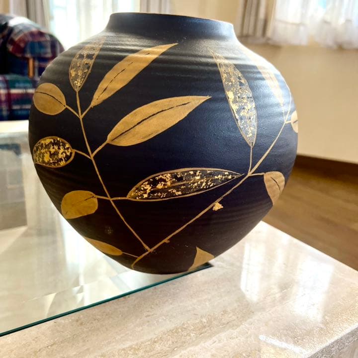 京焼　花瓶　壺　花器　アンティーク　骨董　ヴィンテージ 桐箱