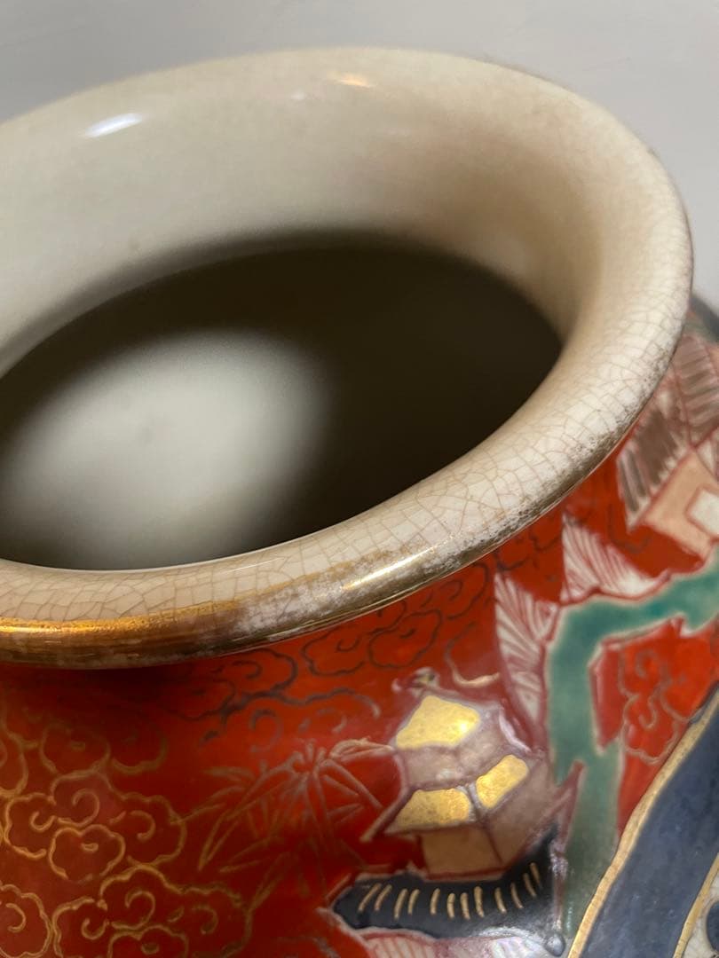 古伊万里　金蘭手様式大花瓶　花器　置物