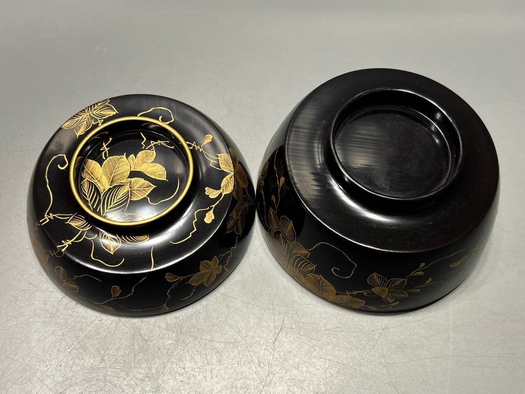 極上　輪島塗　沈金蒔絵　煮椀　吸物椀　四客　木製