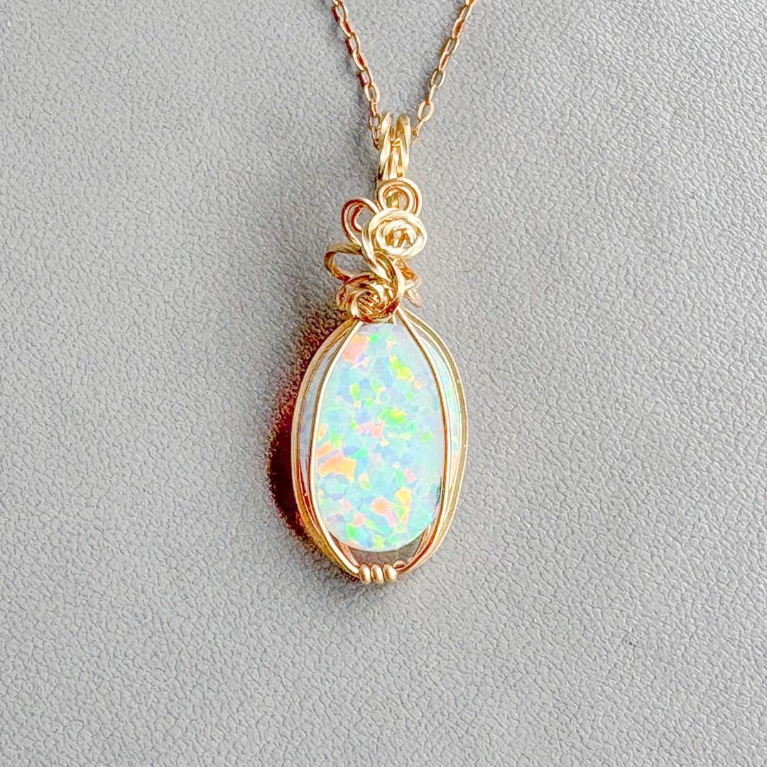 ngoma フリーサイズリング、京都オパール14kgfトップ、チェーン