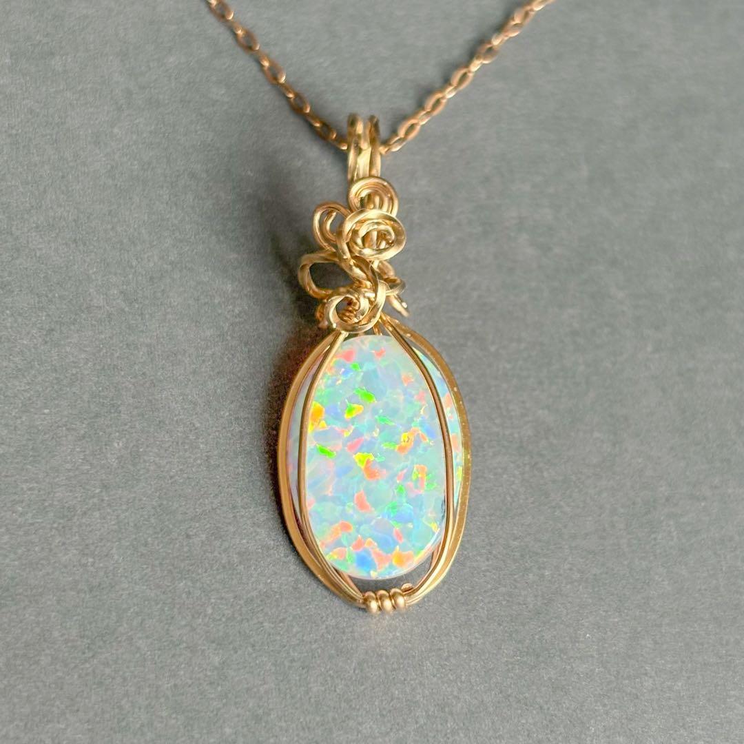 ngoma フリーサイズリング、京都オパール14kgfトップ、チェーン