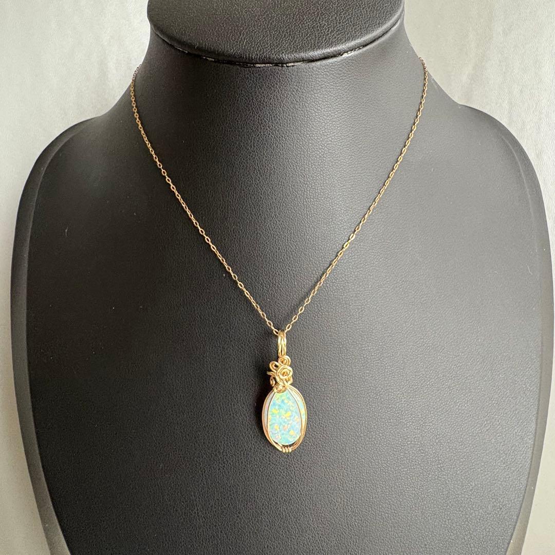 ngoma フリーサイズリング、京都オパール14kgfトップ、チェーン