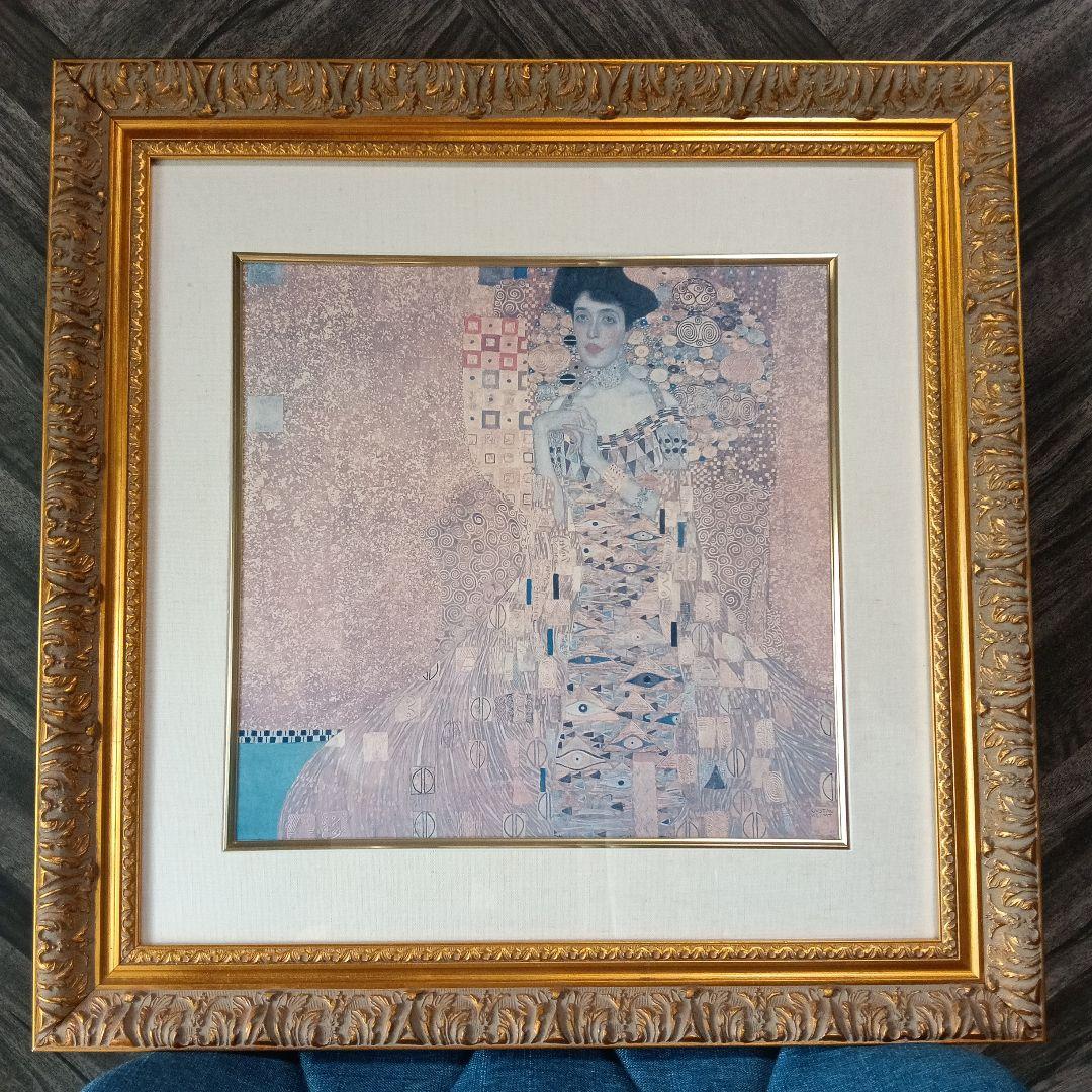 グスタフ・クリムト 女性像 油彩画 ゴールドフレーム