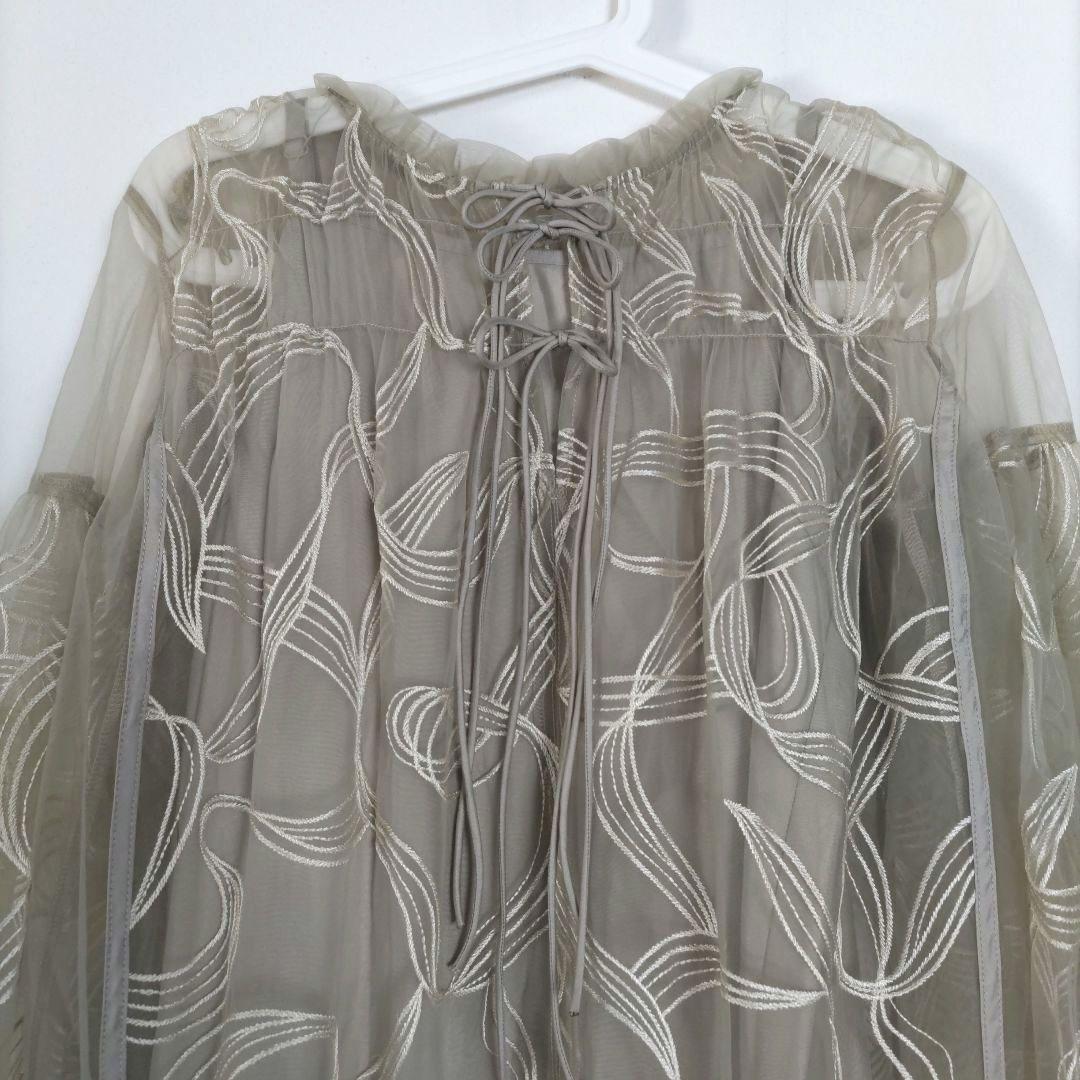 【Dorry Doll / niana】 リボン刺繍 ギャザードレス 結婚式 M