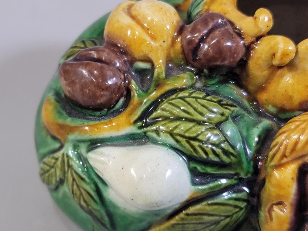 中国 三彩 柘榴 筆洗 文房具 古美術 DT250