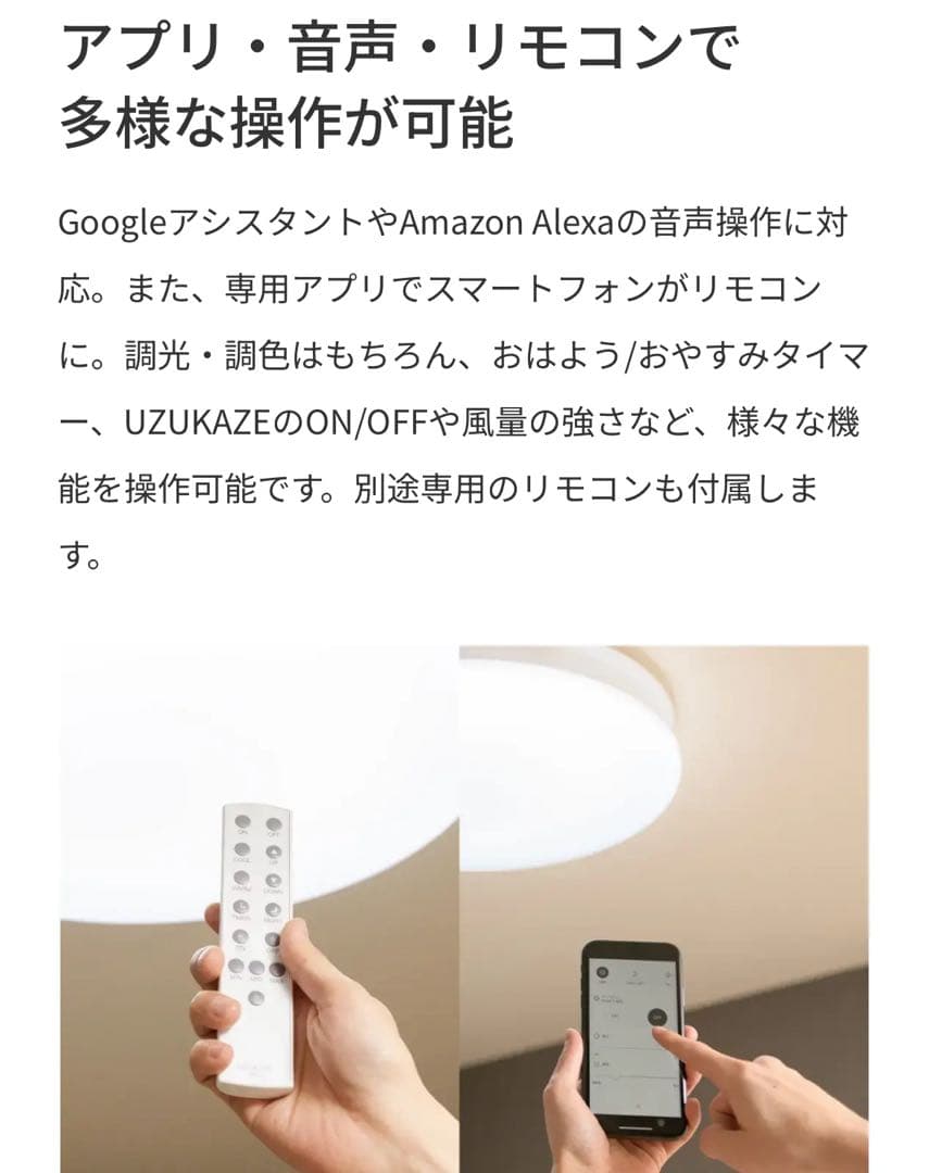 UZUKAZE 空気清浄機能付き LEDファンシーリングライト FCE-550