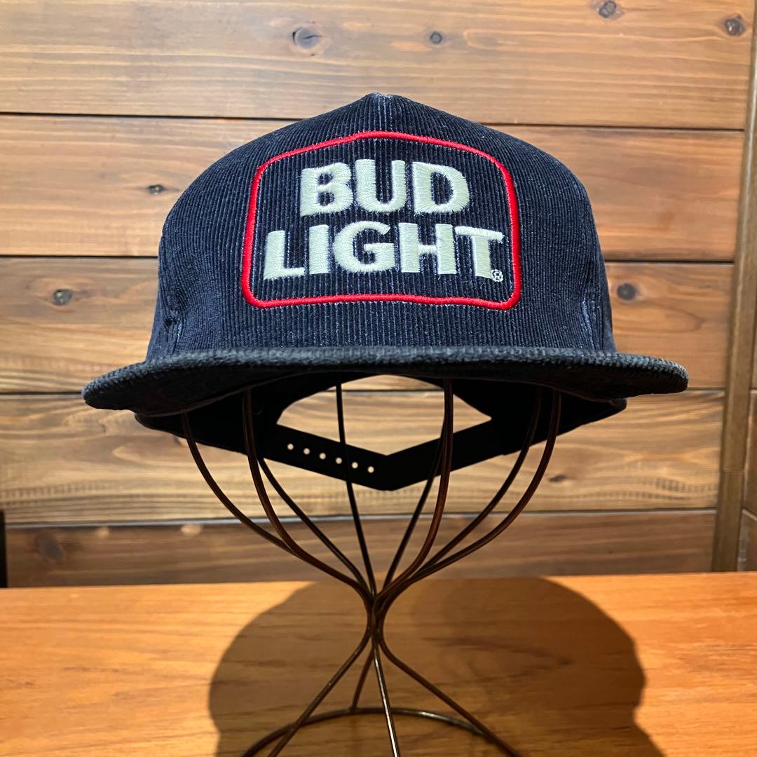 bud light コーデュロイ ネイビー　トラッカーキャップ　帽子　ハット