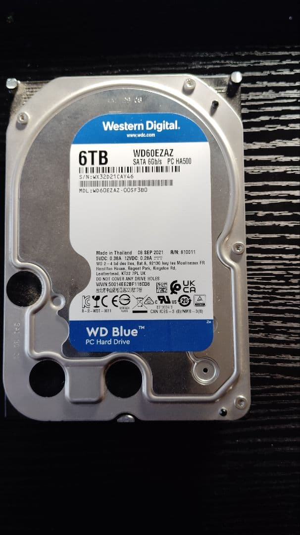 内蔵型ハードディスクドライブ Western Digital WD60EZAZ 6TB
