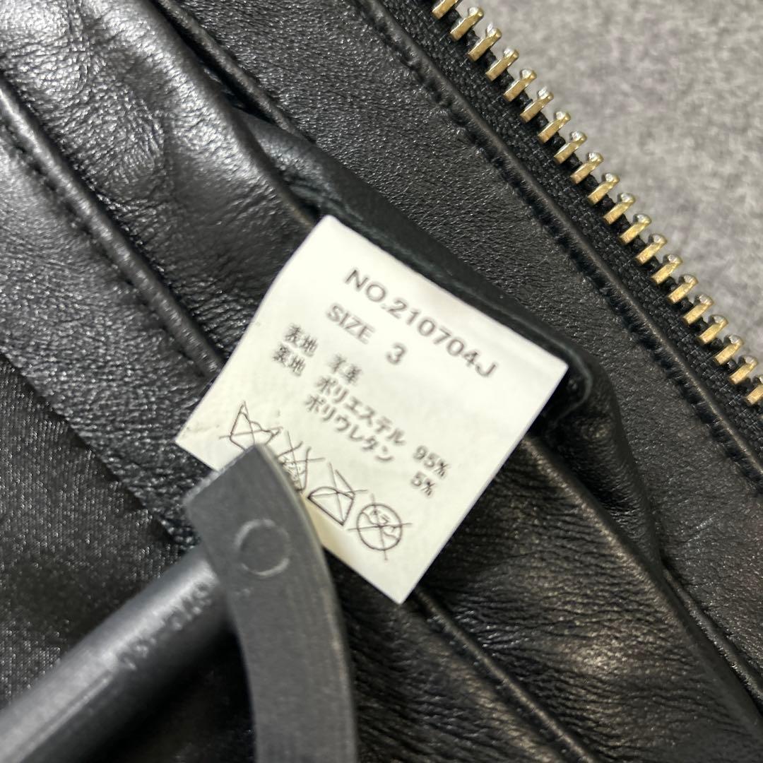 ジャックローズ ブラックレザーシングルライダースジャケット サイズ3 匿名発送