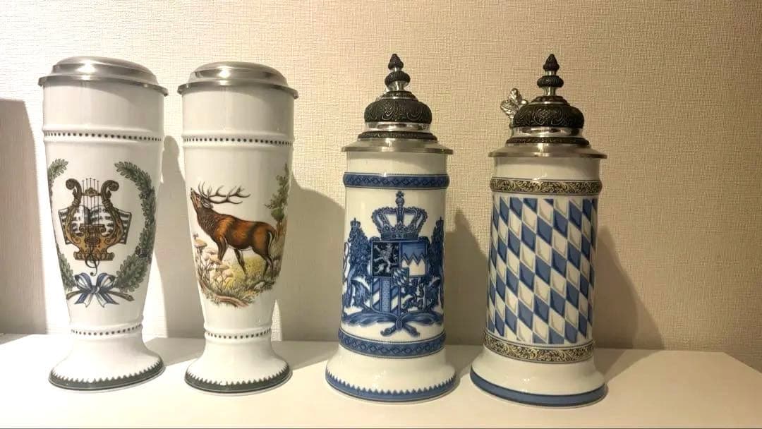 陶器製ビールジョッキ 4点セット