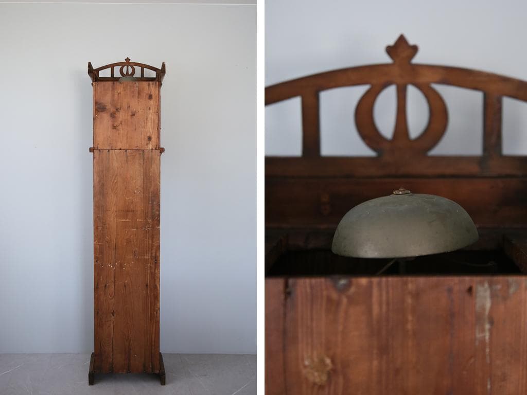 フランスアンティーク古時計/木製柱時計/置時計/レトロクロック(75-163)