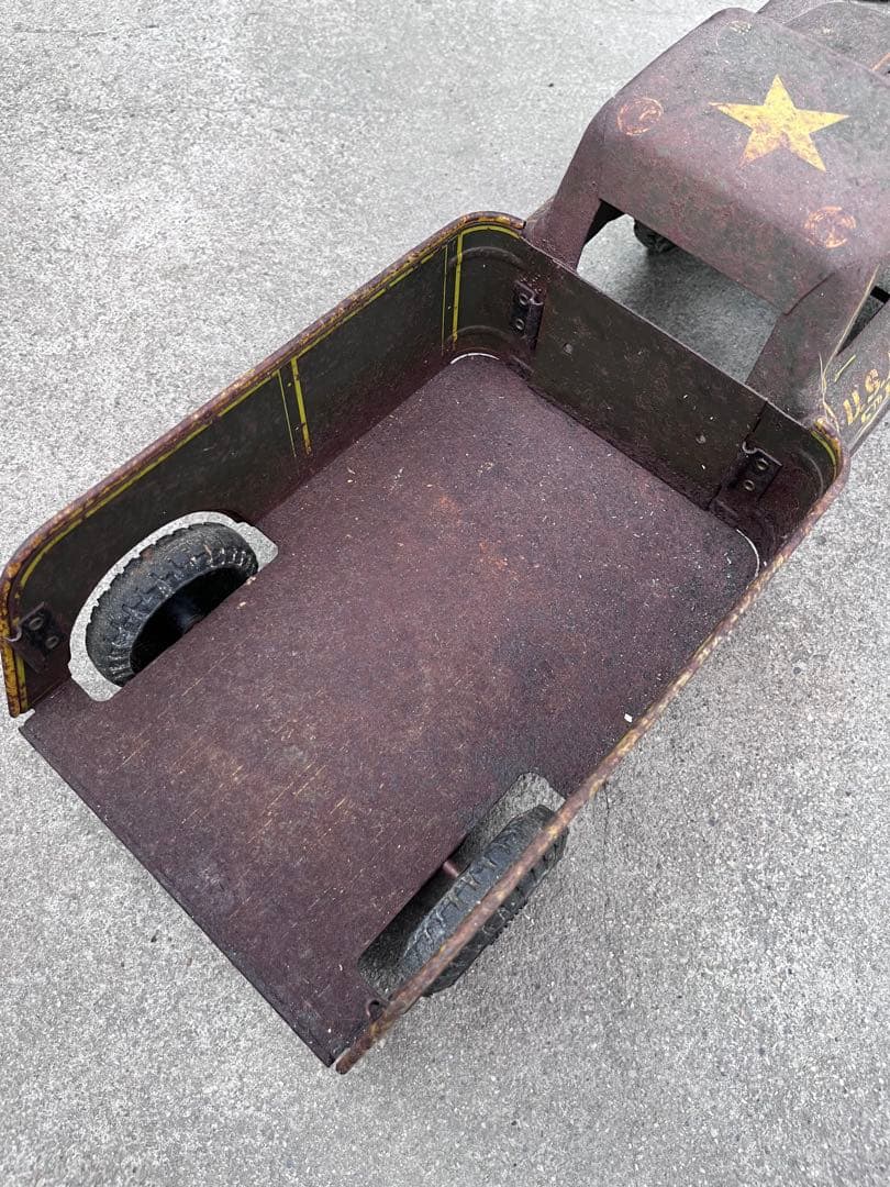 【antique】40's 50'sミリタリー トイトラック TOY ブリキ