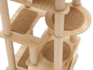 マット付 天空のキャットタワー 木製 宇宙船　展望台　多頭飼い 大型 168cm