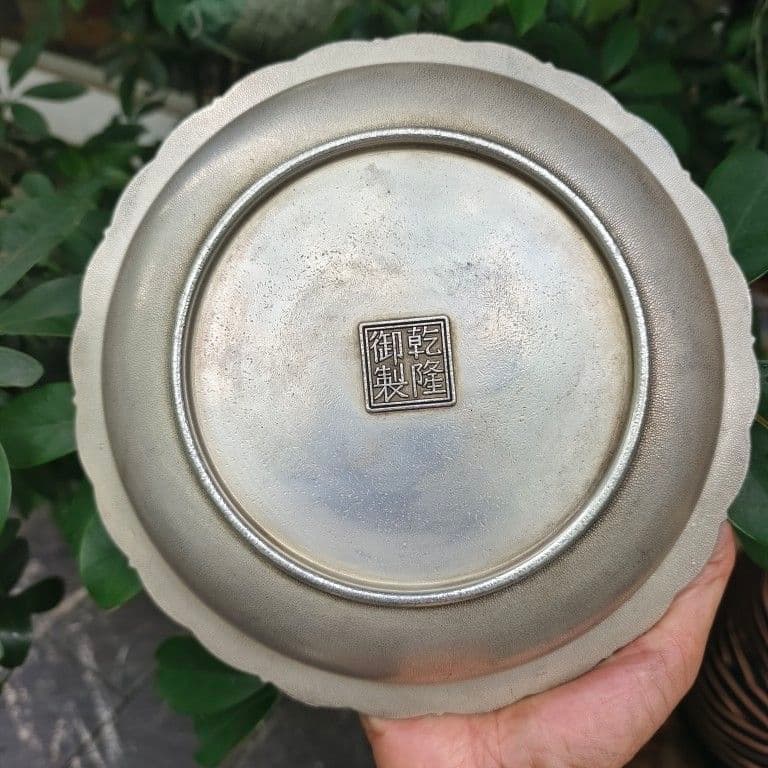 銅細工 九龍皿 書道具 文房具 装飾品 工芸品 美術品 置物