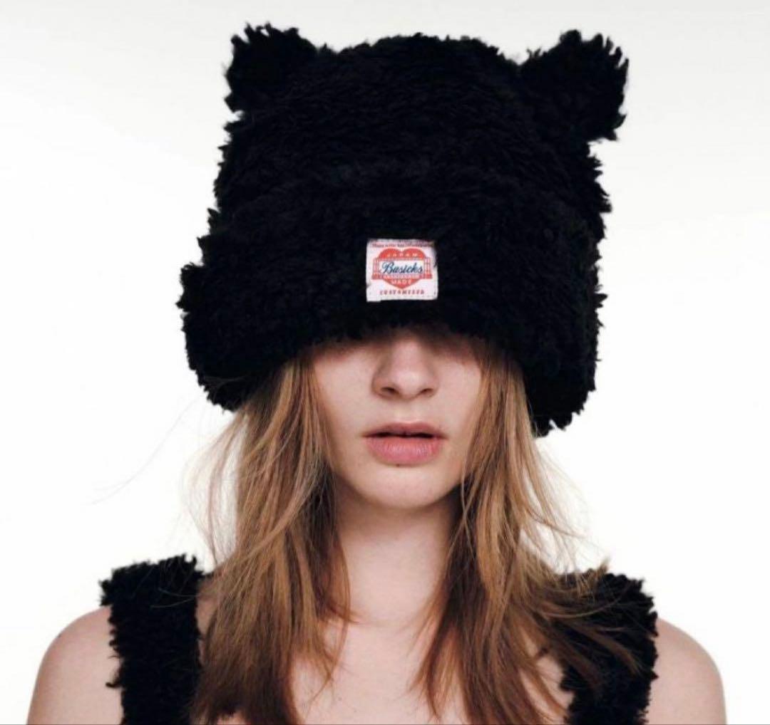 帽子 Basics bear beanie Black M