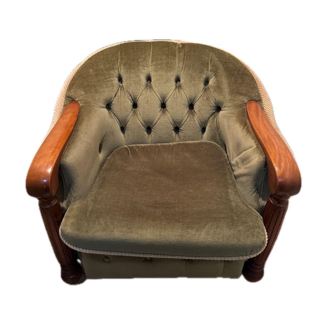 「美品」　高級品　送料込み　ナガノインテリア工業　1人がけソファ