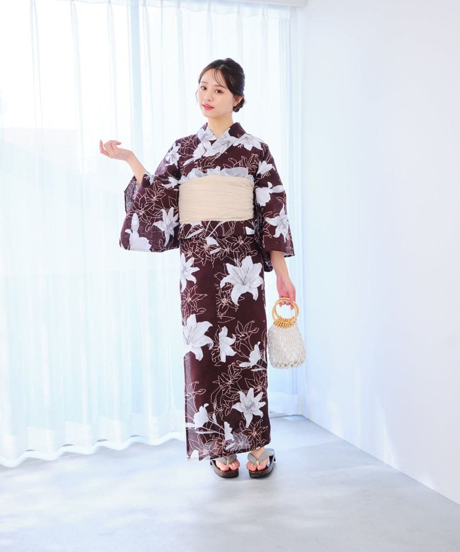 浴衣 帯 下駄 3点セット セパレート浴衣 試着のみ