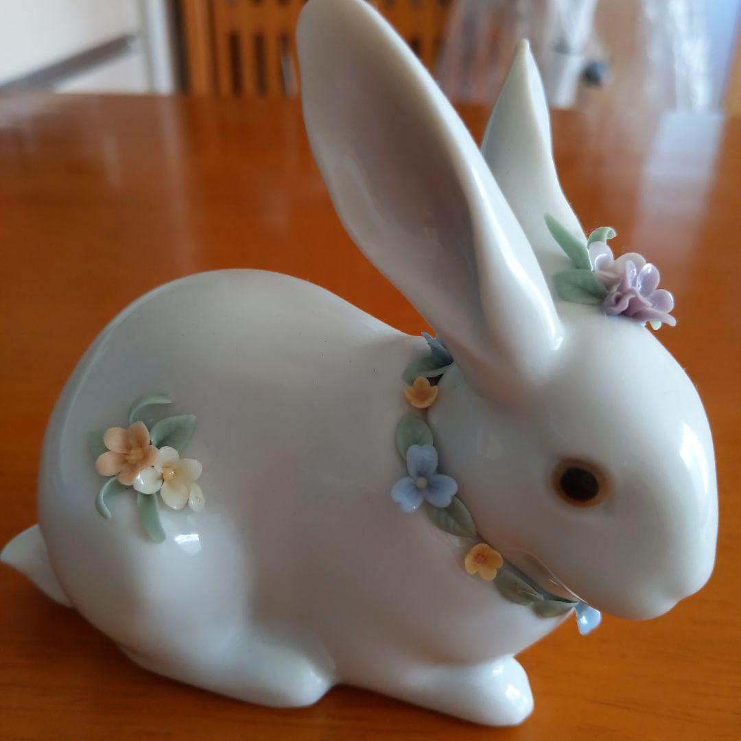 Lladro ウサギのポーセリン置物 約10cm