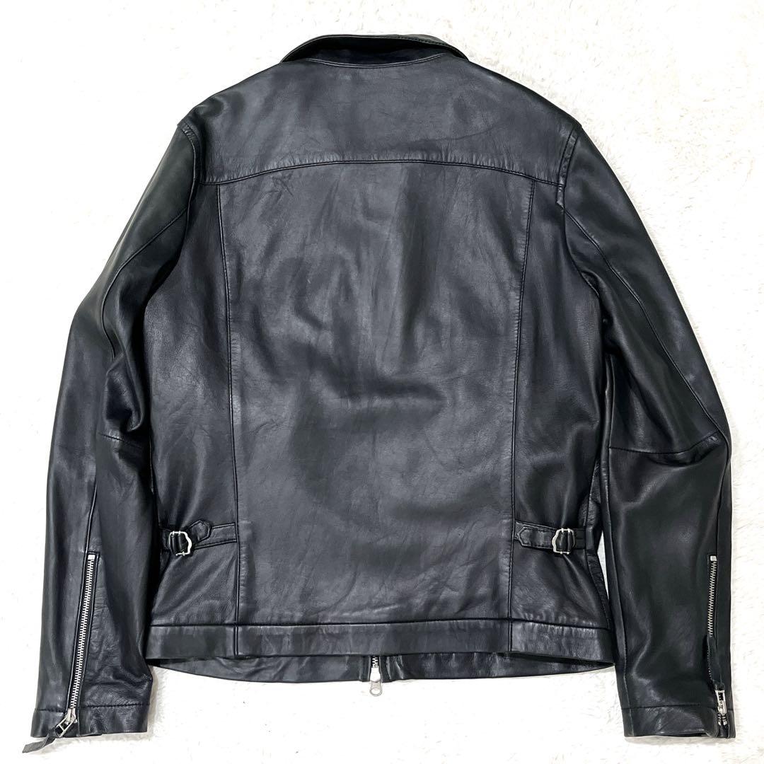 【美品】 Harriss 羊革 シングルライダースジャケット サイズ40 メンズ