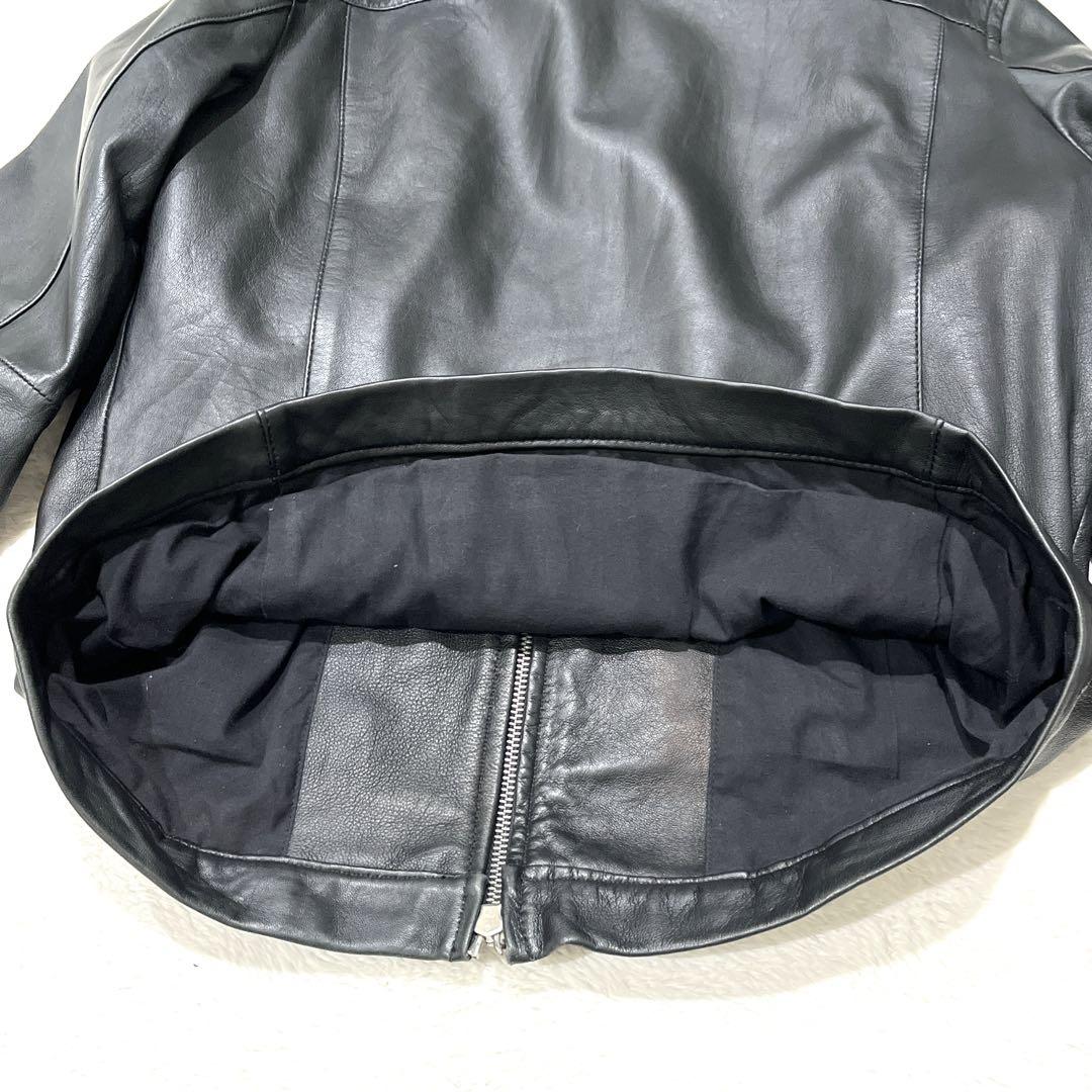 【美品】 Harriss 羊革 シングルライダースジャケット サイズ40 メンズ