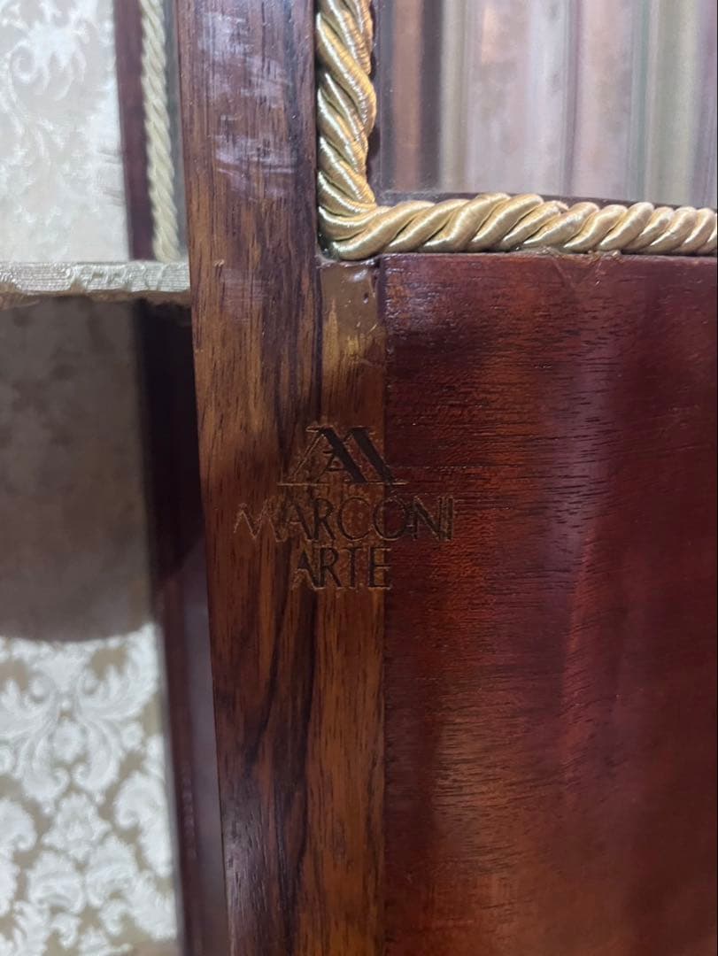 イタリア製 MARCONI ARTE 象嵌細工 ガラス 高級家具 飾り棚