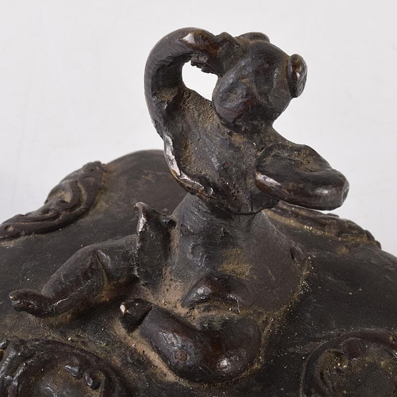 中国　書道具　篆刻　古銅　唐子摘　印材　V　7465