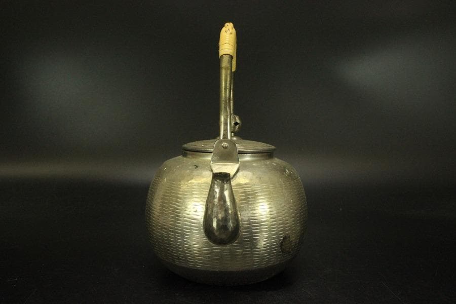 燻銀 銅製 水注 瓶 茶道具(ZE481)