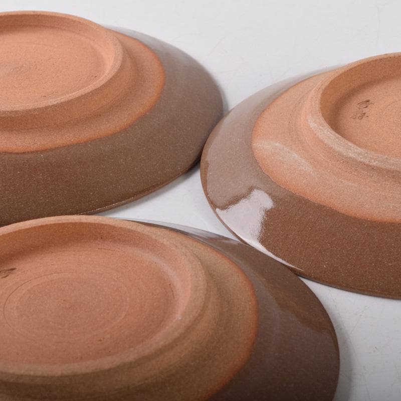 和食器　三浦竹軒作　一力皿　五客　共布共箱　C　7986