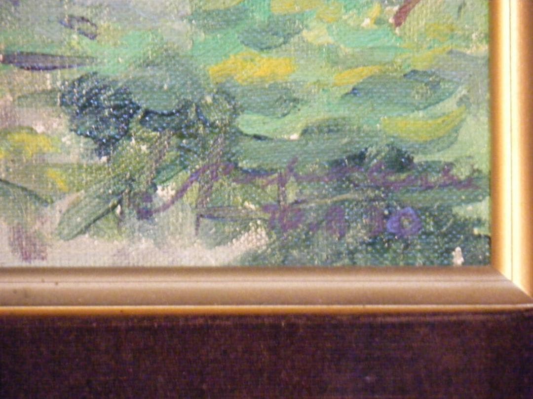 【真作】絵画　作者不詳　サイン有　油彩6号　風景画　逸品　S176