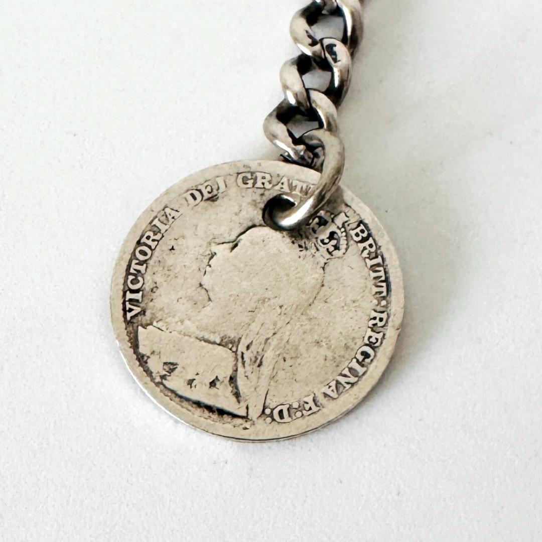 1890年★英国★アルバートチェーン/純銀製/アンティーク