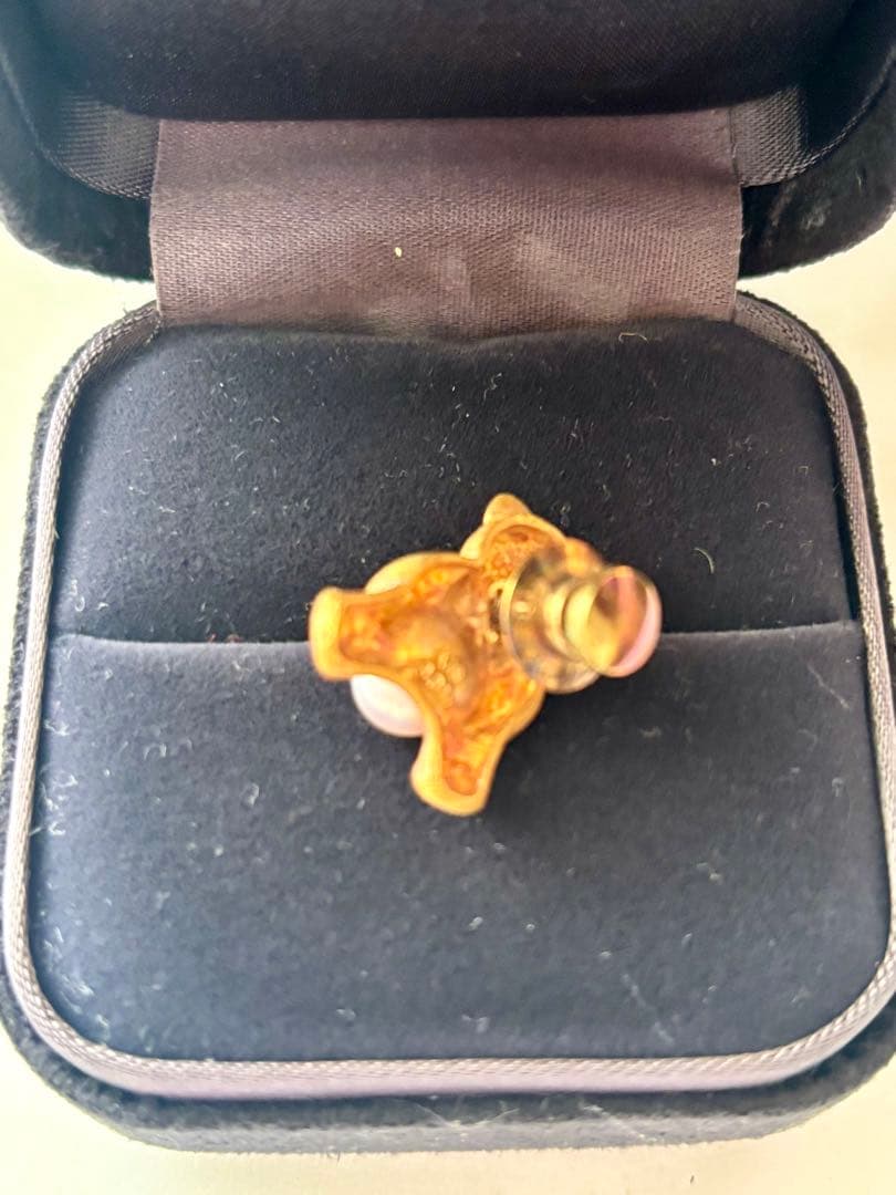 １８k本真珠　テディベア　ブローチ