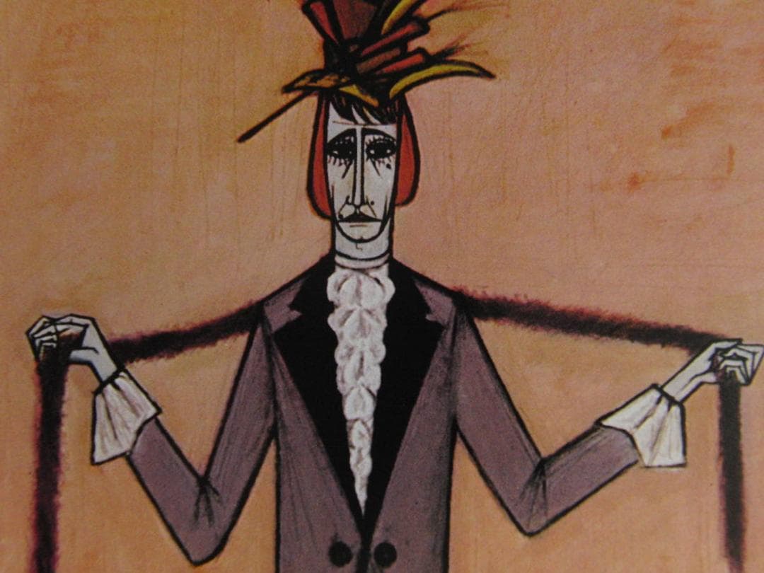 ベルナール・ビュッフェ【Travesti au boa】希少な額装用画集より