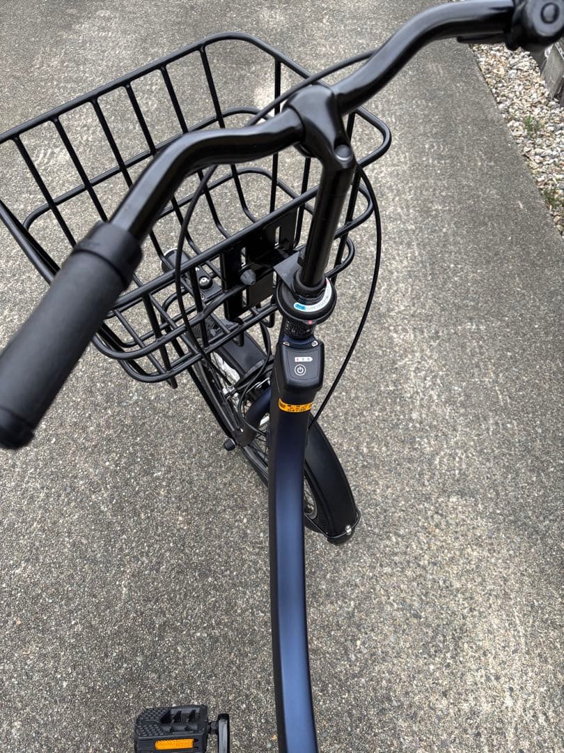パナソニック 電動アシスト自転車 ネイビー 前カゴ付き BE-ELSW013