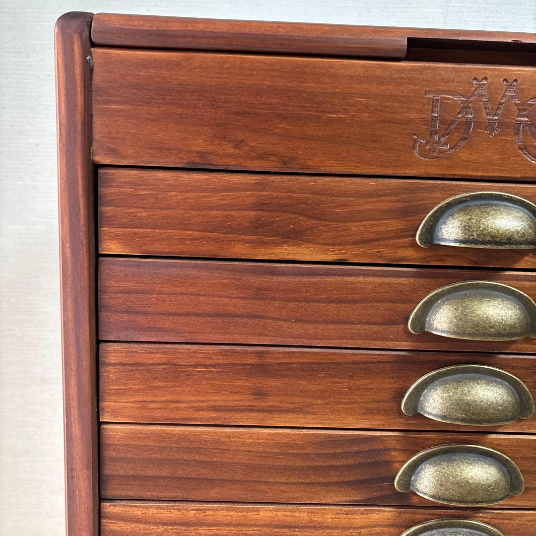 フランス　DMC 裁縫箱　刺繍糸　キャビネット　引き出し　ソーイングボックス