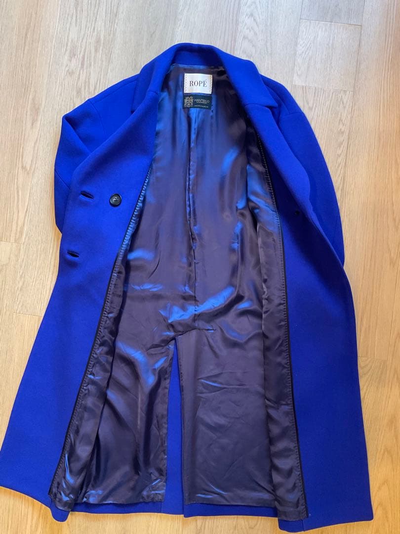 ROPE ロペ MANTECO ウール オーバーサイズ ロングコート ブルー36