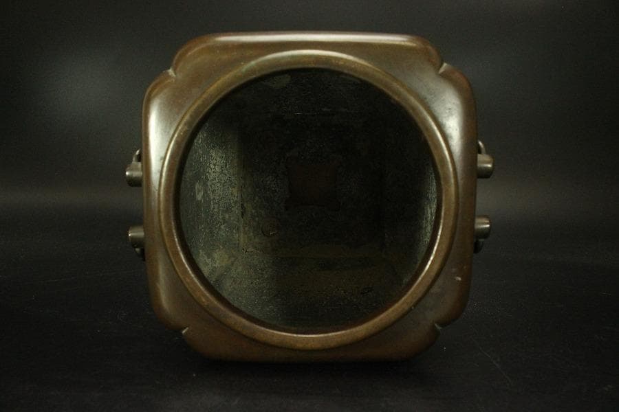 古銅 持ち手付 瓶掛 火鉢(ZE508)