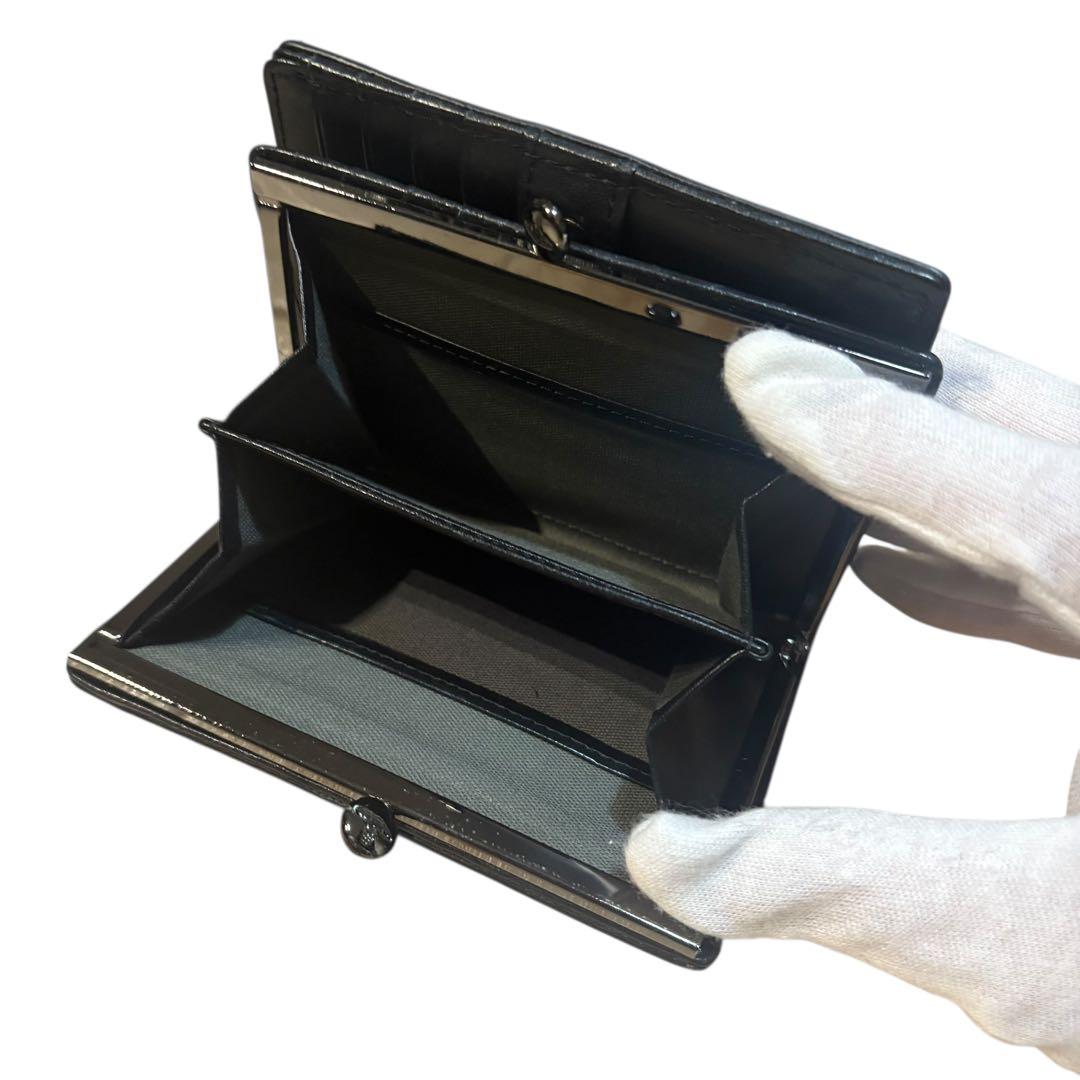 ヴィヴィアンウエストウッド がま口 財布 カット＆スラッシュ 黒 Y2K レザー