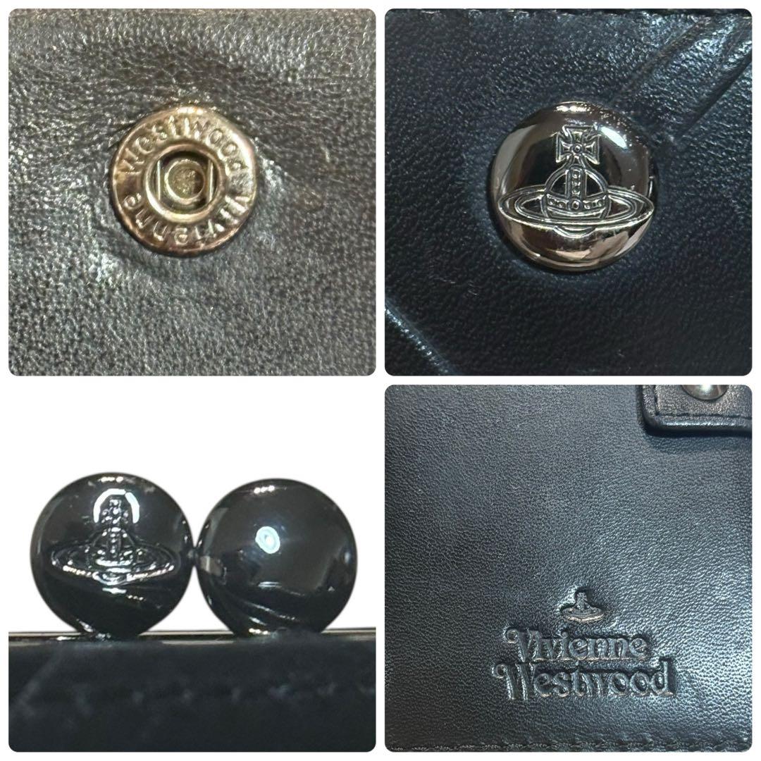ヴィヴィアンウエストウッド がま口 財布 カット＆スラッシュ 黒 Y2K レザー