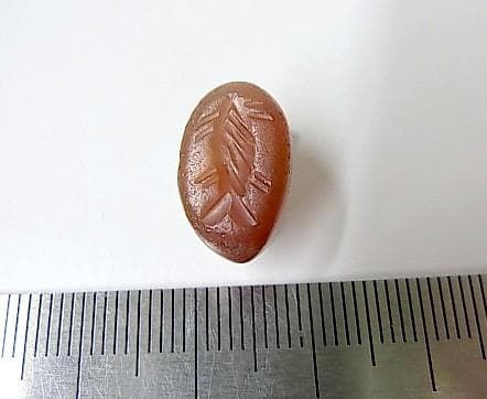 ★B1202★古代石 (257) イラン出　印章石　カーネリアン　瑪瑙　スタンプ
