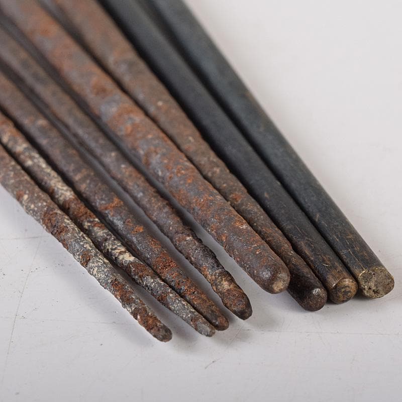 茶道具　古銅　鶴頭火箸　古鉄　銀象嵌宝珠頭火箸など　三種四組　M　R8488