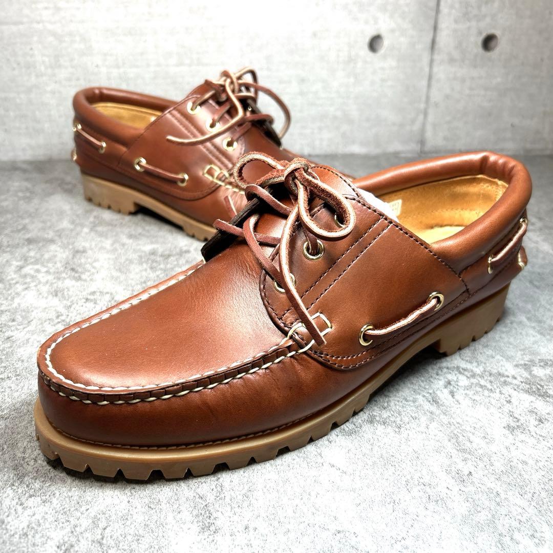 ほぼ新品【リーガル ワースコレクション】デッキシューズ/3eye/革靴/JE38