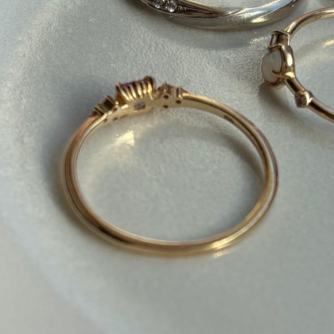 ■完売品■【NOIR DE POUPEE】K10シャンパンガーネット×CZリング