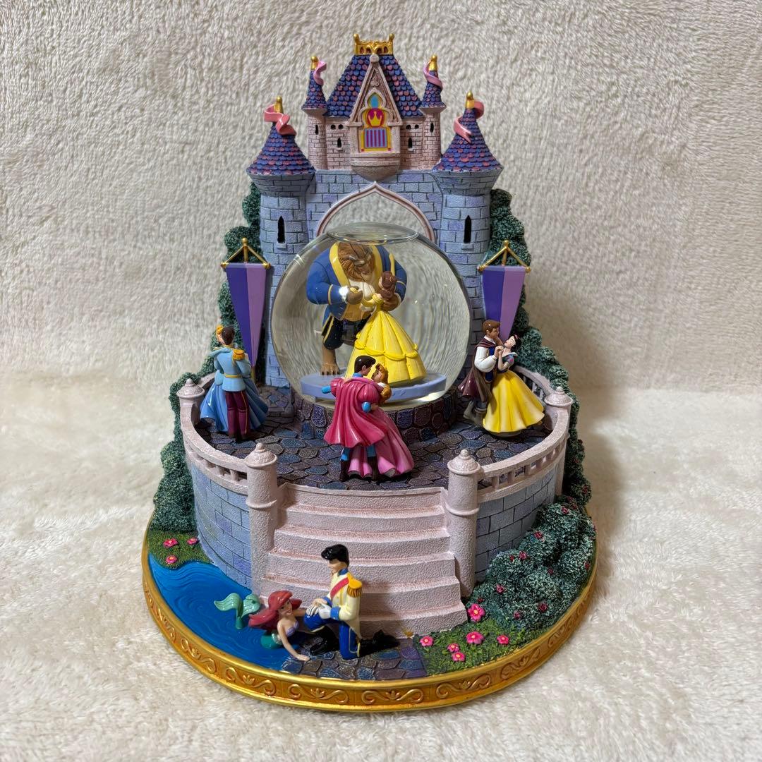 【ほぼ新品】ディズニー スノードーム オルゴール 美女と野獣 プリンセス